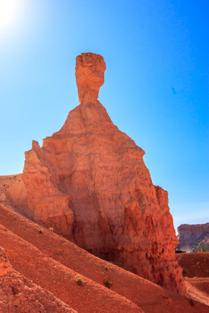 Bryce Canyon National Park is located in southwestern Utah in the United States and is distinctive due to its geological structures, called hoodoos, formed from wind, water, and ice erosion of the river and lakebed sedimentary rocks.の写真素材