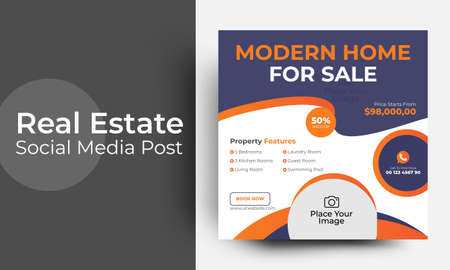 web banner for commercial housing & property agency social media postのイラスト素材