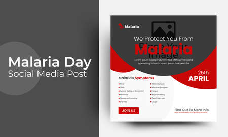 World malaria day template for social media design conceptのイラスト素材