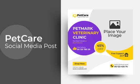 Pet care service promotional web banner templateのイラスト素材