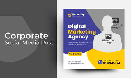 digital marketing agency social media banner templateのイラスト素材