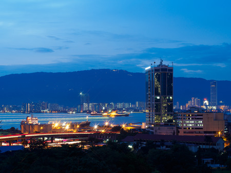 Cityscape Butterworth and Penang, Malaysia view from Ocean view condoのeditorial素材