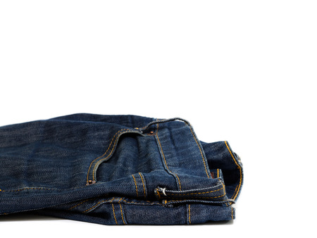 abstract blue Jeans on white backgroundの写真素材