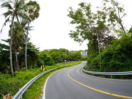 asphalt road on hill at phuket Thailandの写真素材