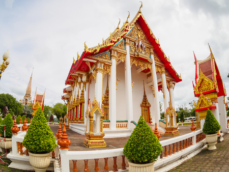 Chaithararam Temple Wat Chalong at Phuket Thailandの写真素材