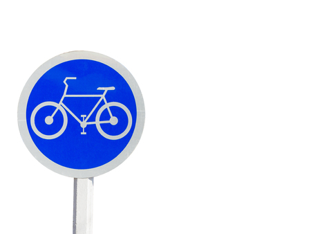 bike lane sign and symbols isolate on white backgroundの写真素材