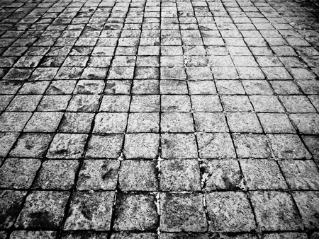 Outdoor street floor tile background seamless and texture Black and whiteの写真素材