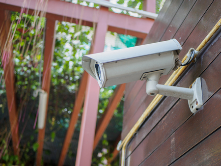 Outdoor Security camera or CCTV in weather sealed holder.の写真素材