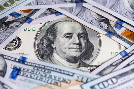 Growing Money and investments. Close up American Banknote dollars. saving money concept.