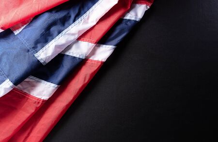 National flag of Norway background, beautiful colored with cloth texture, close up.