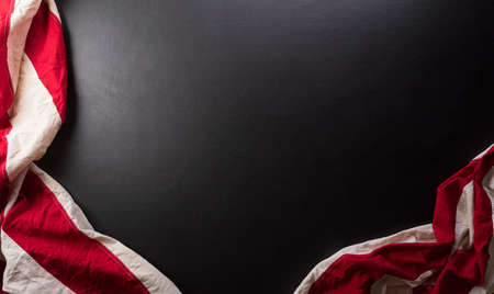 Happy presidents day concept with flag of the United States on dark  background.の写真素材