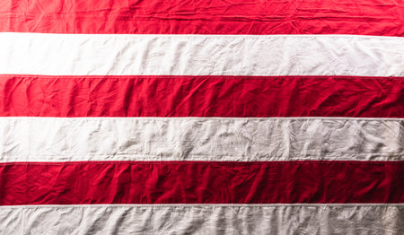 Happy Veterans day concept made from American flag on dark wooden background.の写真素材
