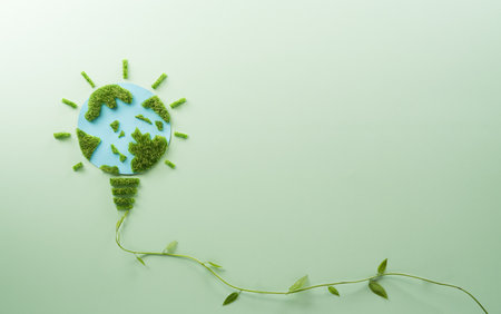 World environment day, earth day, save earth and eco concept. Concept of handmade globe on pastel background.の写真素材
