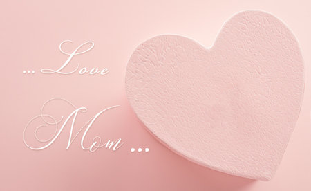 Happy mother's day and love decoration background concept made from hearts and rose on pastel pink background.の写真素材