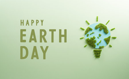 World environment day, earth day, save earth and eco concept. Concept of handmade globe on pastel background.の写真素材