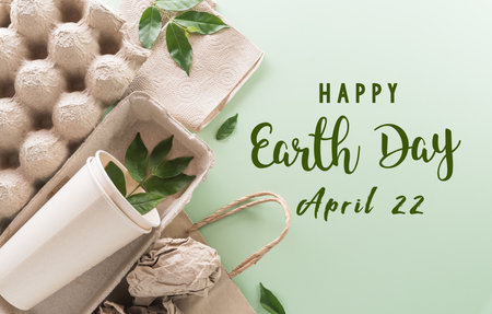 World environment Day, go green, recycle, and eco concept, Different paper garbage materials and...