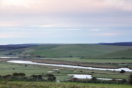 Cuckmere Haven, South Downs, Sussexの写真素材