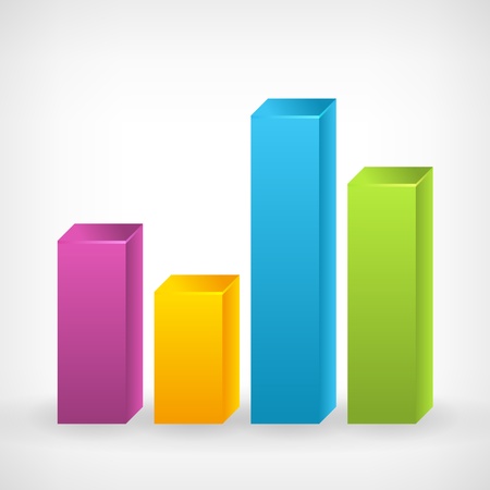 Bar shiny 3d colorfull graph iconのイラスト素材