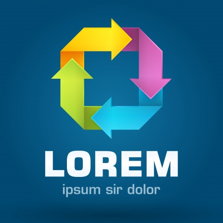 Square rotate arrow logo template icon businessのイラスト素材