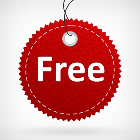 Red leather price vector free label  isolated from background  layered のイラスト素材