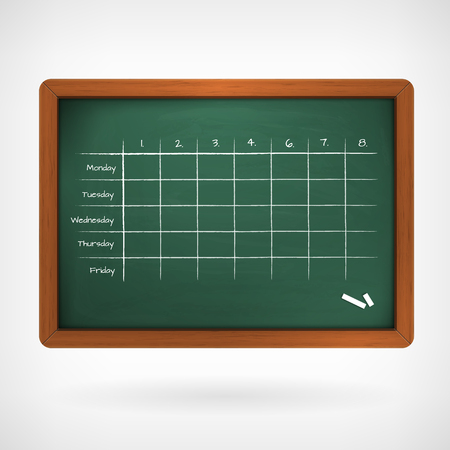 school timetable on chalkboard のイラスト素材