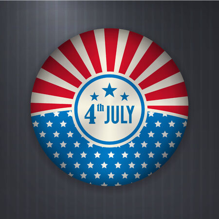 Vector American independence 4 July badge isolated from background のイラスト素材