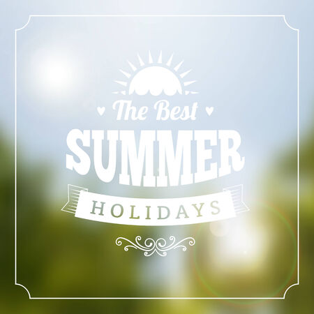 Summer holidays vector typography poster backgroundのイラスト素材
