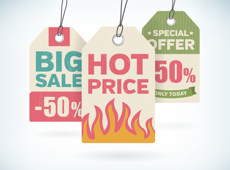 set business realistic paper vector tag label isolated from background. each in separately folder.のイラスト素材