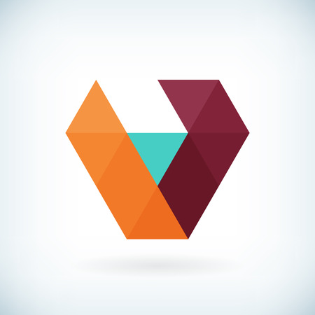 Modern letter V icon flat design element template. isolated.のイラスト素材