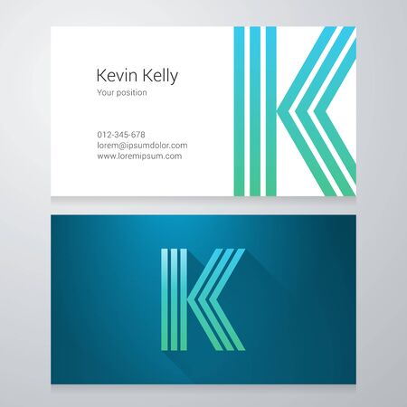 Design icon letter K Business card template. Layered editable.のイラスト素材