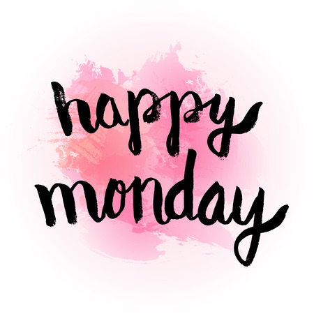 Happy Monday on watercolor background. greeting card.のイラスト素材