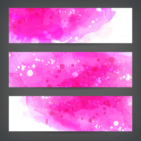 Set abstract watercolor vector hand paint banners with splash.のイラスト素材