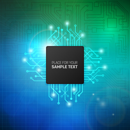 Abstract circuit board vector background. Processor and chip, engineering, motherboard and computer...