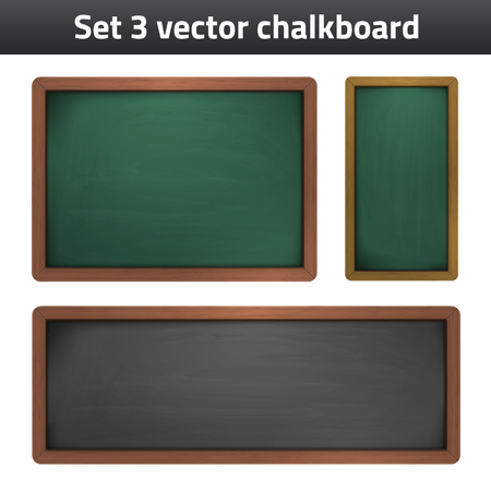 set 3 chalkboard school supplies iconのイラスト素材