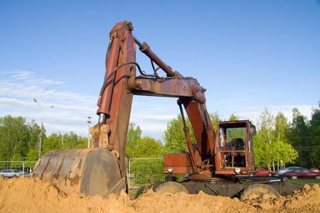 The building machine for performance of ground worksの写真素材