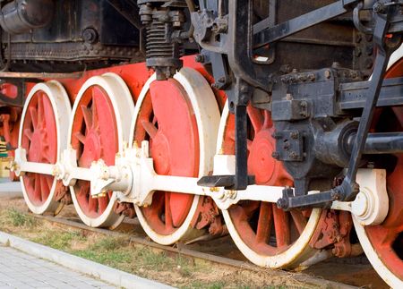 Old locomotive wheels