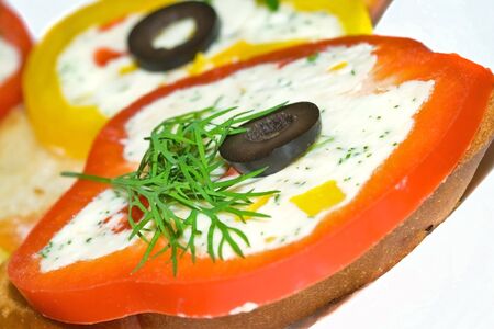 sandwich with fresh vegetables. selective focusの写真素材