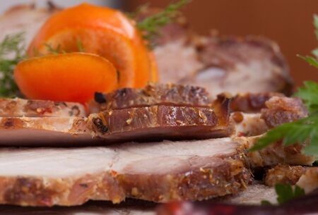 served roasted beef meat steakの写真素材