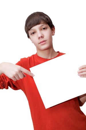 The guy with a clean sheet. isolated on whiteの写真素材