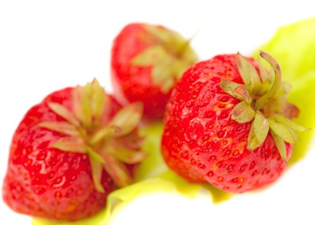 Strawberries isolated on white backgroundの写真素材