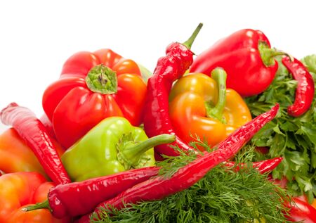 Fresh Vegetables. Shot in a studio. isolated on whiteの写真素材