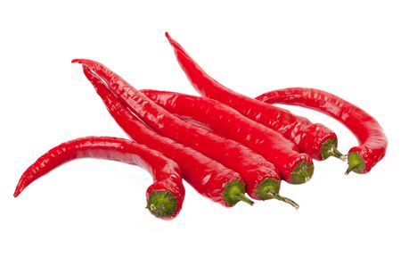 Chili pepper isolated on white backgroundの写真素材