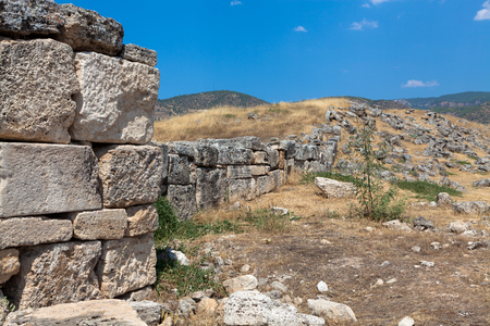 ruins of the ancient city of Hierapolis spring time,Turkeyの写真素材
