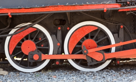 Old locomotive wheels.の写真素材