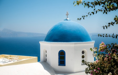Beautiful town Oia in  Santorini Island Greeceの写真素材