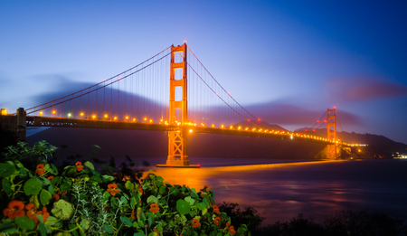 Golden Gate Bridge after sunsetの写真素材
