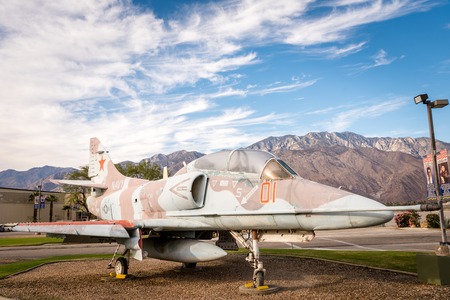 Palm Springs, CA, USA  - November 26, 2016: Airplane in front of Air Museum of WWIIのeditorial素材