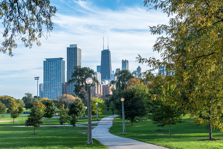 Park in Chicago Illinoisの写真素材