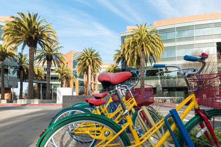 Bikes at Googleplex - Google Headquartersのeditorial素材