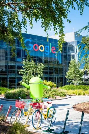 Bikes at Googleplex - Google Headquartersのeditorial素材